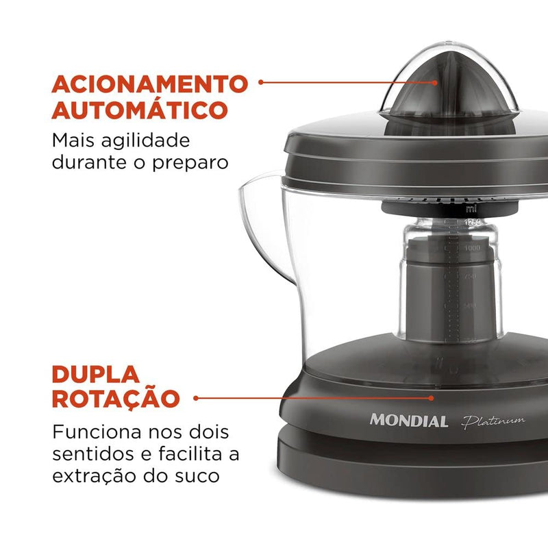 Espremedor Premium, Mondial, Preto, 30W, 220V - E-02