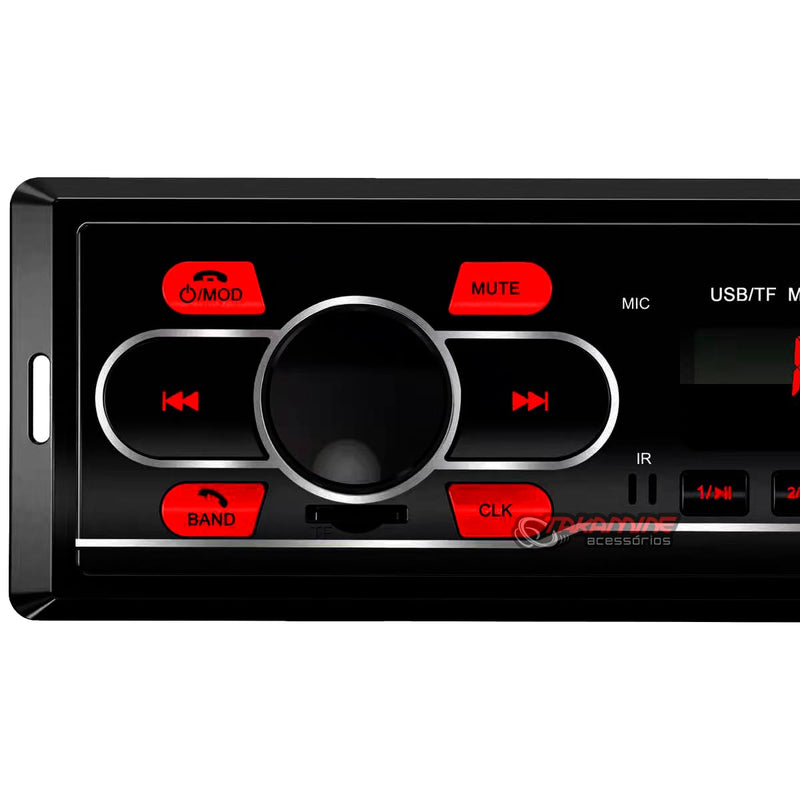 Som Automotivo Carro Radio FM MP3 Bluetooth 2 Entradas USB SD Player