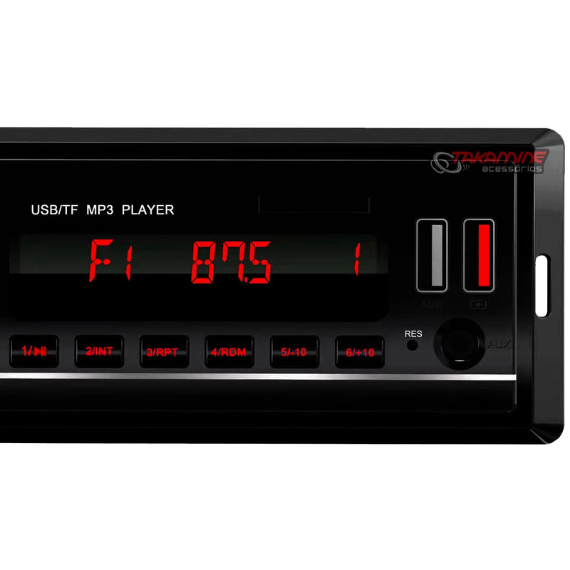 Som Automotivo Carro Radio FM MP3 Bluetooth 2 Entradas USB SD Player