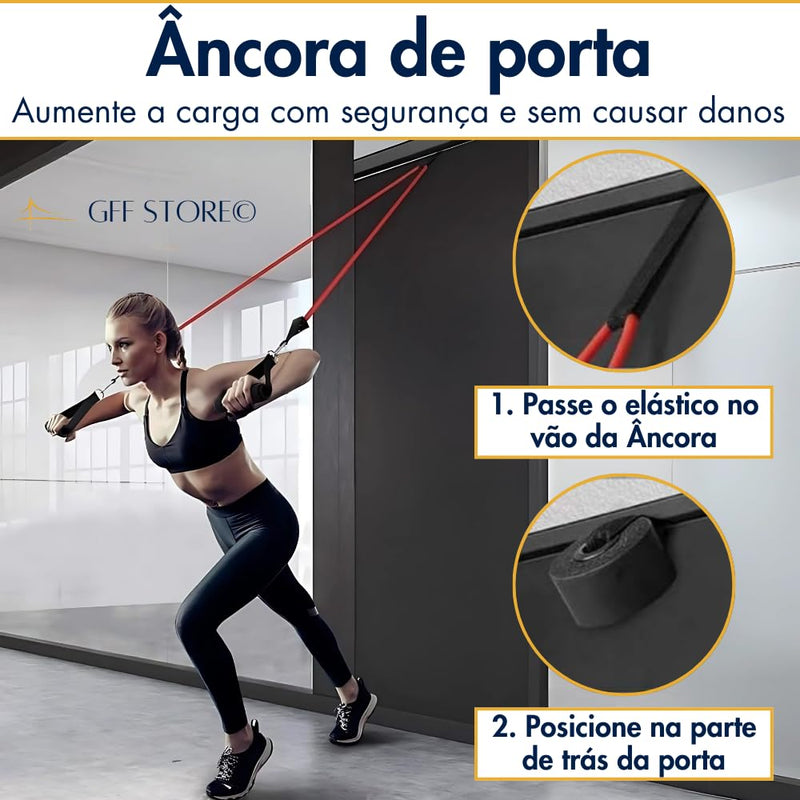 Kit 17 Peças Elástico Extensor + Miniband Treino Em Casa Exercício Físico Academia Fisioterapia Musculação Crossfit Pilates Yoga Aquecimento Funcional Alongamento Malhar Emagrecimento