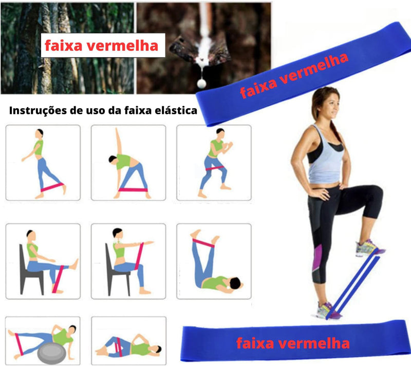 roda abdominal apoio suporte flexão de braço corda de pular elástico mini band handgrip kit 7x1 para treino funcional exercício em casa