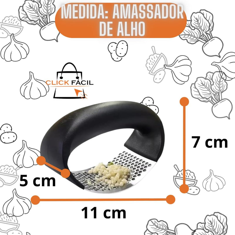 Kit 2 Peças Amassador Espremedor Triturador de Alho e Amassador de Batatas.